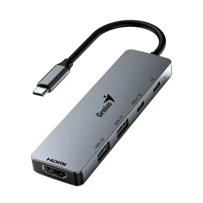 Hub Usb C 3.0 5 Puertos 1Xhdmi / 2Xusb-A / 1Xusb-C / 1Xusb-C (Pd 100 W) Genius Uh-500