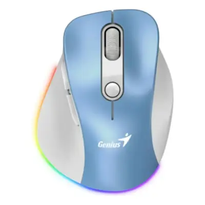 Mouse Bluetooth Inalambrico Genius 2,4 Ghz + BT Ergo 9000S PRO Celeste