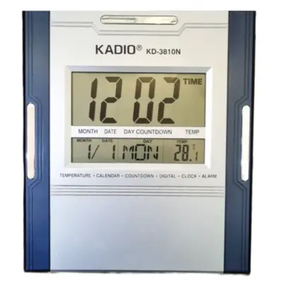 Reloj Pared Digital Hora Fecha Temperatura Rectangular Kadio KD-3810