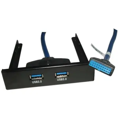 Vista lateral de Placa Slot Delantero Bahia 3,5 Pulg Usb 3.0 Con 2 Salidas