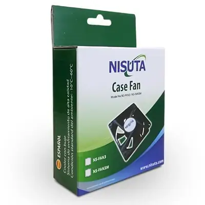 Vista lateral de Fan 80Mm 3Pin 25Mm Espesor 2500Rpm Buje Nisuta