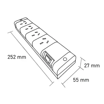 Detalles accesorios de Zapatilla 4 Tomas Cable 1,5M Blanco Multinorma