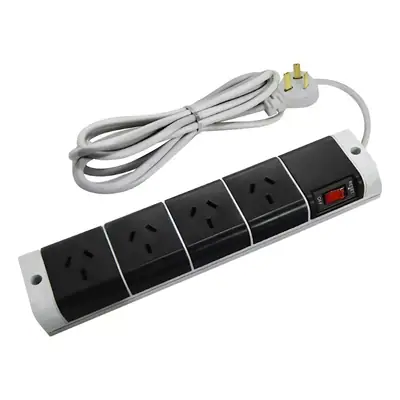 Vista lateral de Zapatilla 4 Tomas Cable 5M Blanco Multinorma