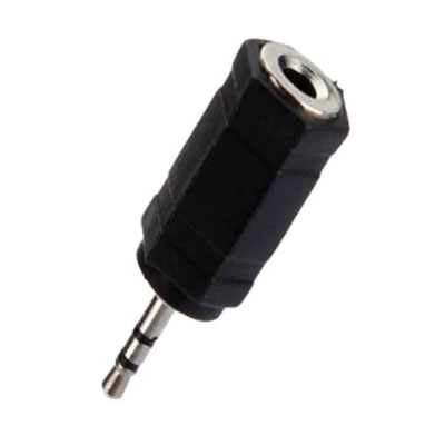 ADAPTADOR MINIPLUG 2,5 ESTEREO MACHO A MINIPLUG 3,5 ESTEREO HEMBRA
