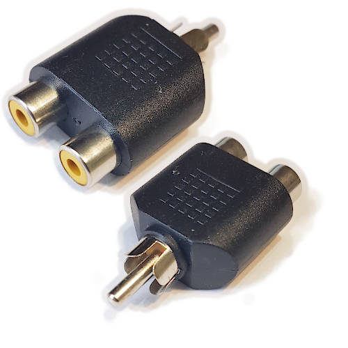 ADAPTADOR RCA MACHO A 2 x RCA HEMB