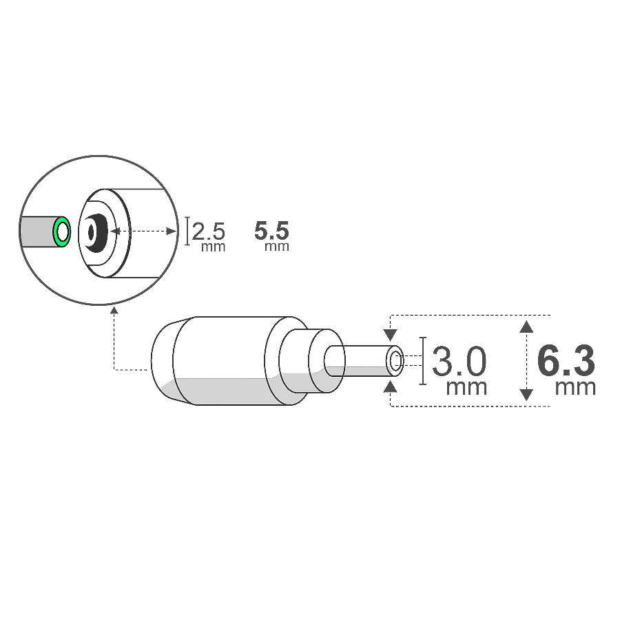 Miniatura 3 de DC hueco: Adaptadores 5,5x2,5 mm marca Belsic modelo 60658