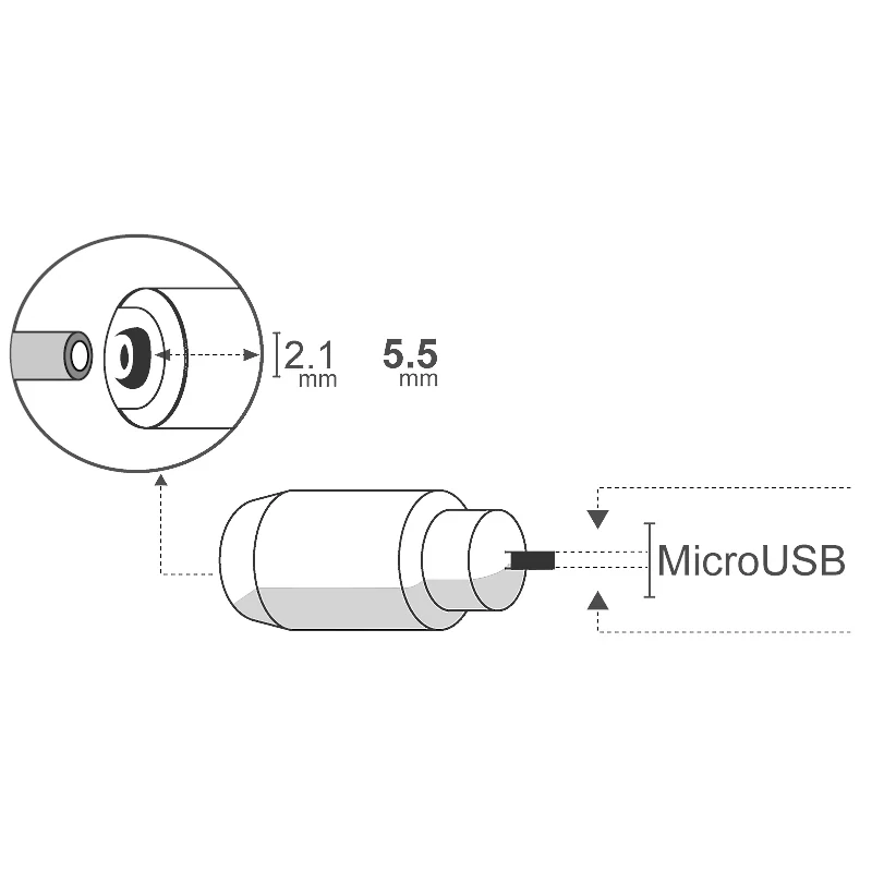 Miniatura 3 de DC hueco: Adaptadores 5,5x2,1 mm marca Arwen modelo AD-MUSB-HDC
