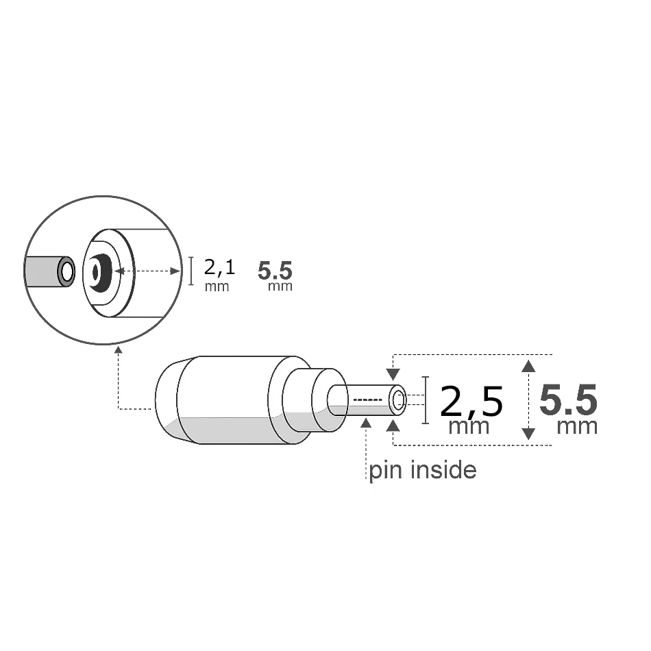 Miniatura 3 de DC hueco: Adaptadores 5,5x2,1 mm marca Arwen modelo AD-2.5/2.1