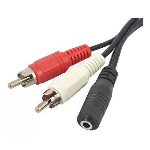 SEPARADOR ADAPTADOR MINIPLUG 3,5 HEMBRA ESTEREO A 2 RCA MACHO