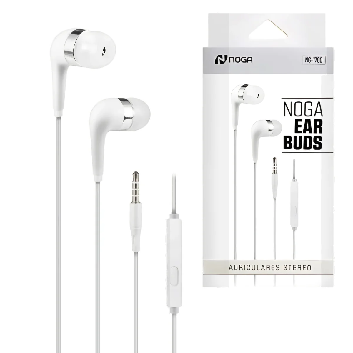 Detalles accesorios de Auricular C/Mic P/Celular Noga Ng-1700 Blanco
