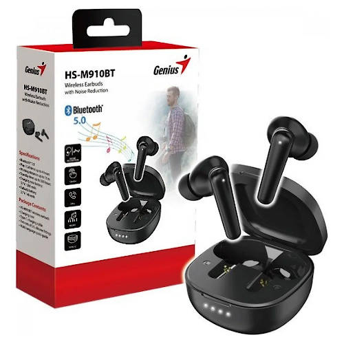AURICULAR INALAMBRICO GENIUS HS-M910BT NEGRO BLUETOOTH 5.3 AURICULAR INALAMBRICO GENIUS HS-M910BT NEGRO BLUETOOTH 5.3