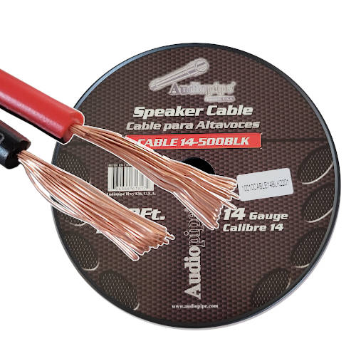 CABLE PARLANTE BIPOLAR 2X1,25mm2 ROJO NEGRO 14GA AUDIOPIPE Precio x Metro