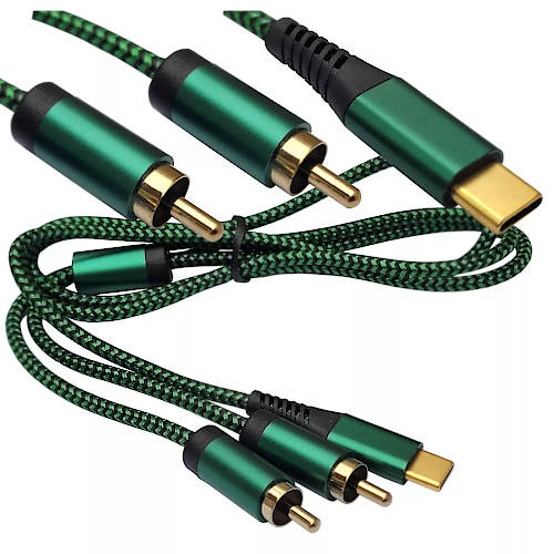 CABLE USB-C A 2 X RCA 1m