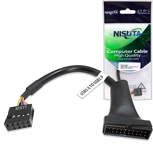 CABLE USB 3.0 20 PINES MACHO A USB 2.0 9 PINES HEMBRA NS-ADUS32 CABLE USB 3.0 20 PINES MACHO A USB 2.0 9 PINES HEMBRA NS-ADUS32