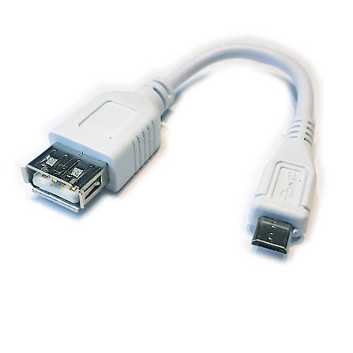 CABLE USB 2.0 A HEMBRA / MICRO-USB MACHO 10 cm BLANCO
