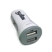 Cargador Para Auto 12/24V Usb 5V 2,1A 2 Salid Blanco Cargador Para Auto 12/24V Usb 5V 2,1A 2 Salid Blanco