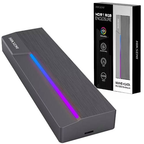 CASE PARA DISCO DURO M.2 NVMe o SATA USB 3.2 10 Gbps HIKSEMI ALUMINIO RGB CASE PARA DISCO DURO M.2 NVMe o SATA USB 3.2 10 Gbps HIKSEMI ALUMINIO RGB