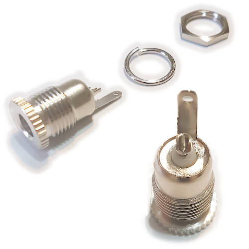 FICHA DC HUECO 5,5 x 2,5 mm JACK HEMBRA CHASIS ROSCA TRASERA FICHA DC HUECO 5,5 x 2,5 mm JACK HEMBRA CHASIS ROSCA TRASERA