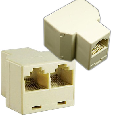  ADAPTADOR EMPALME P/ CABLES PATCHCORD RJ45 DOBLE HEMBRA-HEMBRA