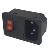 Ficha C14 Macho Tipo Interlock A Chasis Con Interruptor Y Portafusible Ficha C14 Macho Tipo Interlock A Chasis Con Interruptor Y Portafusible