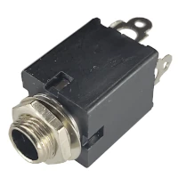 Conector Ficha Estereo Jack 6,5 Hembra Plastico Chasis C/Corte Rosca Conector Ficha Estereo Jack 6,5 Hembra Plastico Chasis C/Corte Rosca