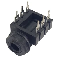 Conector Ficha Estereo Jack 6,5 Hembra Plastico P/ Circuito C/Corte Rosca Conector Ficha Estereo Jack 6,5 Hembra Plastico P/ Circuito C/Corte Rosca