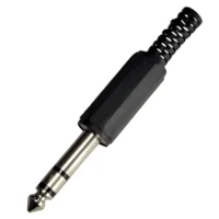 Conector Ficha Estereo Plug 6,5 Macho Plastico Negro Conector Ficha Estereo Plug 6,5 Macho Plastico Negro