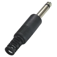 Conector Ficha Mono Plug 6,5 Macho Plastico Negro Conector Ficha Mono Plug 6,5 Macho Plastico Negro