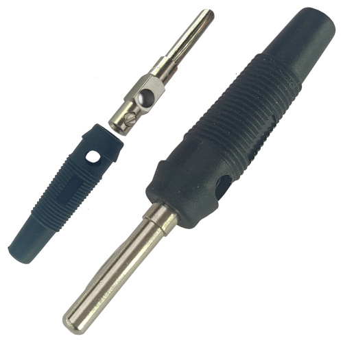 FICHA BANANA PLUG MACHO CON TORNILLO BAN-TG NEGRO