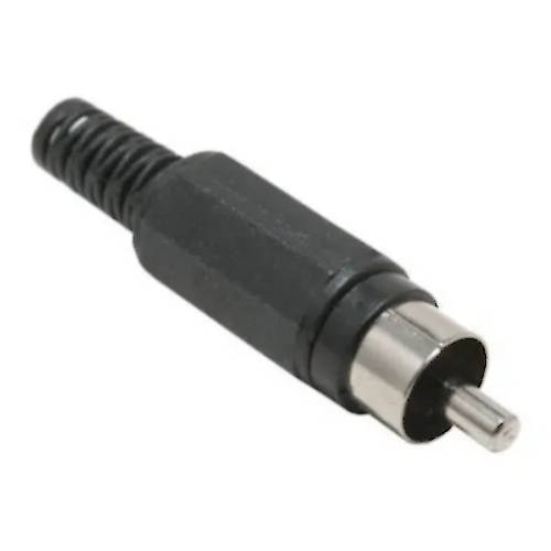 CONECTOR FICHA RCA MACHO PLASTICO NEGRO