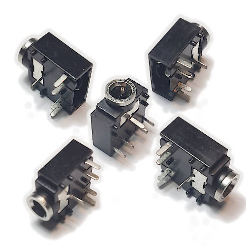 CONECTOR FICHA MINIPLUG 3,5 JACK HEMBRA ESTEREO PLASTICO P/CIRC CON CORTE