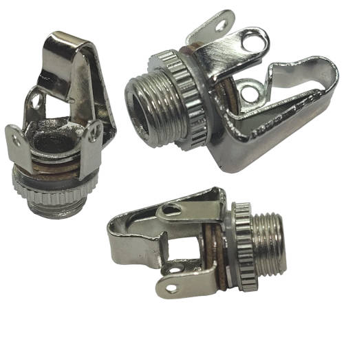 Conector Ficha Miniplug 3,5 Jack Hembra Mono Chasis Metal C/Corte Rosca