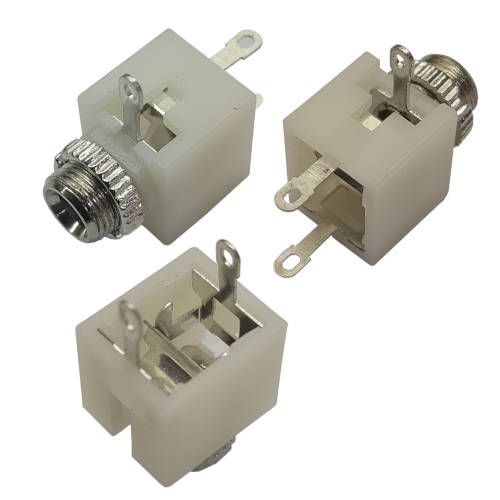 CONECTOR FICHA MINIPLUG 3,5 JACK HEMBRA MONO CHASIS PLASTICO C/CORTE ROSCA