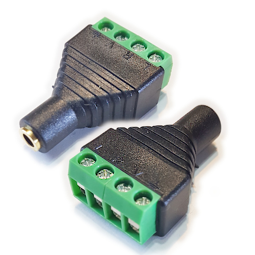 CONECTOR FICHA MINIPLUG 3,5 4 POLOS JACK HEMBRA A BORNERA