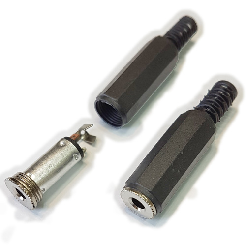CONECTOR FICHA MINIPLUG 3,5 JACK HEMBRA MONO PLAST