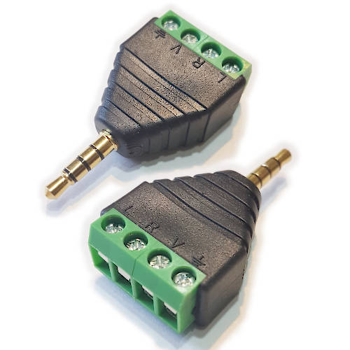 CONECTOR FICHA MINIPLUG 4 POLOS 3,5 MACHO A BORNERA