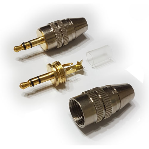 CONECTOR FICHA MINIPLUG 3,5 MACHO ESTEREO P/CABLE 6 mm