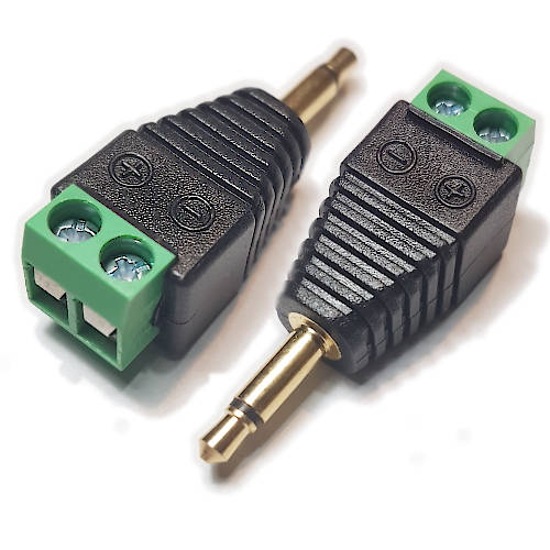 CONECTOR FICHA MINIPLUG 3,5 MACHO MONO A BORNERA