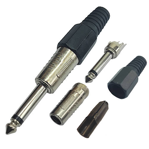 CONECTOR FICHA MONO PLUG 6,5 MACHO TIPO NEUTRIK NEGRO