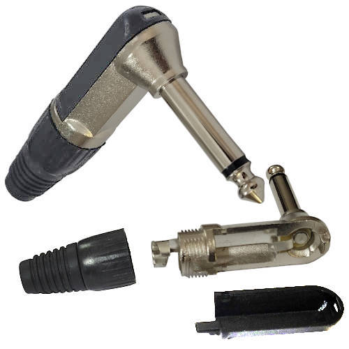 Conector Ficha Mono Plug 6,5 Macho 90 Grados Metal/Plastico