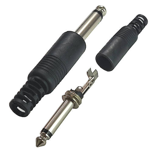 CONECTOR FICHA MONO PLUG 6,5 MACHO PLASTICO NEGRO