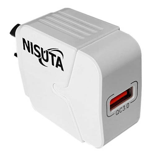 CARGADOR CELULAR CARGA RAPIDA USB-A 3A S/ CABLE NISUTA NS-FU53UQ