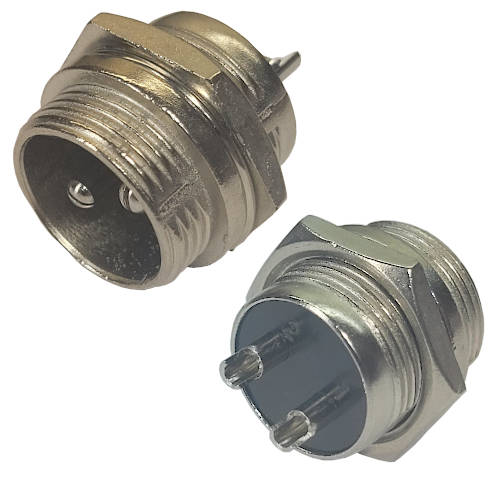 CONECTOR GX16 2 PINES MACHO AVIACION A CHASIS