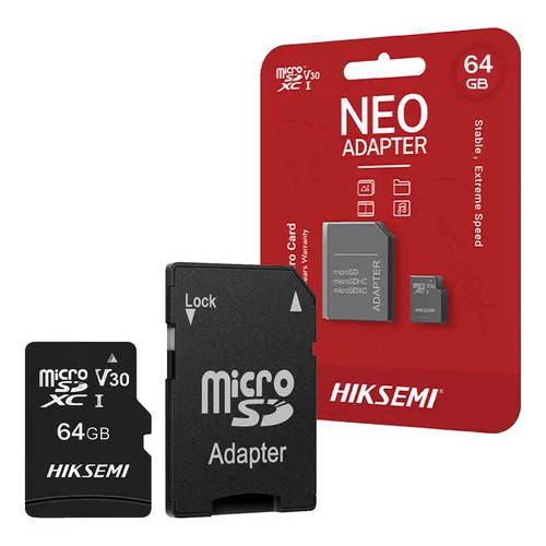 MEMORIA MICRO SD 64GB HIKSEMI CL10 C/ADAPTADOR MEMORIA MICRO SD 64GB HIKSEMI CL10 C/ADAPTADOR