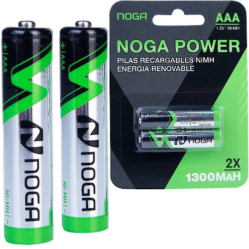 PILA AAA RECARGABLE 1300MAH NOGA NICKEL METAL BLISTER x2