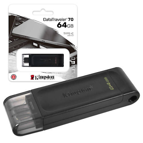 PENDRIVE 64GB USB 3.2 TYPE C KINGSTON DATA TRAVELLER DT70