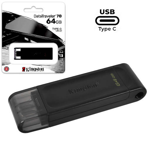 PENDRIVE 64GB USB 3.2 TYPE C KINGSTON DATA TRAVELLER DT70 PENDRIVE 64GB USB 3.2 TYPE C KINGSTON DATA TRAVELLER DT70