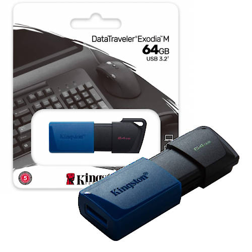 PENDRIVE 64GB USB 3.2 KINGSTON DTXM EXODIA M AZUL PENDRIVE 64GB USB 3.2 KINGSTON DTXM EXODIA M AZUL