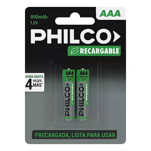 PILA AAA RECARGABLE 800MAH PHILCO Ni-MH BLISTER x2