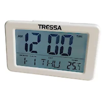 Reloj Despertador Con Fecha Y Temperatura Tressa DD-715 Blanco Reloj Despertador Con Fecha Y Temperatura Tressa DD-715 Blanco